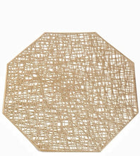 Afbeelding in Gallery-weergave laden, Set van 2 placemats achthoekig. Goud of zilver

